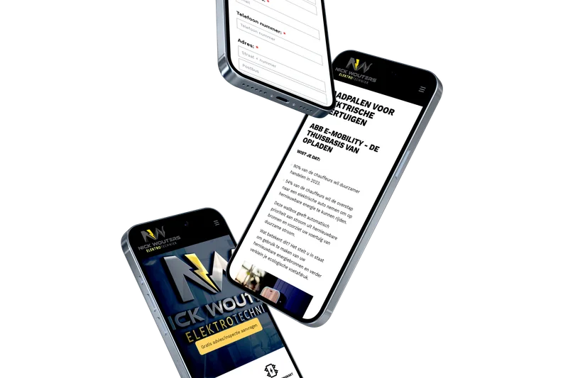 Phone mock-up for nw-elektrotechniek.be website